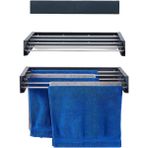 Nebu Nebu! Iç ve Dış Mekan Katlanabilir Duvara Monte Çamaşır Kurutma Askısı (70CM)-ANTRASİT - Antrasit - 70x14x3 cm