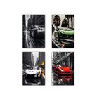NebulaNova Lüks araba tuval baskıları, spor araba posteri, Supercar estetiği, havalı sokak otomobili, duvar sanatı, erkek çocuklar için, ev, yatak odası, ofis, yurt odası, oda dekorasyonu (4 adet 20 x