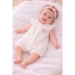 Necix Kız Bebek Yazlık Müslin Tulum 0- 6 Ay 5481 5484 - Beyaz - Beyaz - 3 - 6 Ay