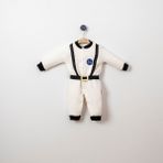 Necix's Nasa Astronot Temalı Kolej Yaka Polarlı Tulum - 001-Beyaz - 3 - 6 Ay