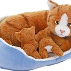 Neco Sepette Yavrulu Kedi Peluş Oyuncak