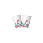 Nedi 8041225 8'li Flamingo Desenli Plastik Bardak
