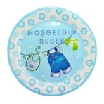 Nedi TKT7101 Hoşgeldin Bebek Mavi 10'lu 23 cm Karton Tabak