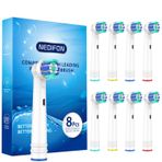 NEDIFON Oral B Braun için Yedek Diş Fırçası Başlıkları (Ayrı Paketlenmiş), Oral B 7000/Pro 1000/9600/5000/3000/8000 ile Uyumlu 8 Paket Profesyonel Elektrikli Diş Fırçası Başlıkları (8 Sayı)