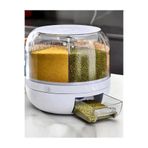 NEED BOX Kuru Gıda Ve Bakliyat Organizeri 360° Dönebilen 6 Bölmeli Hava Geçirmez Saklama Kabı 6 Lt