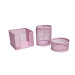 Need ND-1001 Masaüstü Perfore 3'lü Toz Pembe Kalemlik Seti