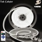 Neeko Neon Esnek Şerit Led Tak Çalıştır Kumandalı - Beyaz 4 Metre