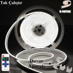 Neeko Neon Esnek Şerit LED Tak Çalıştır Set Kumandalı Beyaz Yüksek Lümen - 5 m