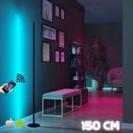 Neeko Telefon ve Kumanda Kontrollü Full RGB LED Ayaklı Oda Lambası – 150 cm Siyah, Modern Tasarım, Yüksek Işık Verimi