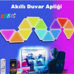 Neeko Triangle Rgbıc Üçgen Duvar Apliği Telefon ve Kumanda Kontrollü Özelleştirilebilir 12 Parça - Beyaz - 8 Parça