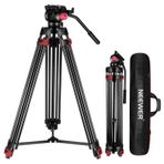 NEEWER 200 cm video tripod, alüminyum alaşımdan sağlam kamera tripodu, 360° sıvı başlı, hızlı değiştirme plakası, Canon Nikon Sony ve diğer DSLR kamera kameraları ile uyumlu, 8 kg taşıma kapasitesi