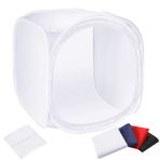 NEEWER 60 x 60 cm Fotoğraf Stüdyosu Kayıt Çadırı Işık Küpü Difüzyon Yumuşak Kutu Seti 4 Renkli Arka Planlı (Kırmızı Koyu Mavi Siyah Beyaz) Fotoğraf için