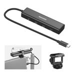 NEEWER USB C Hub Dock Cold Shoe adaptörlü, 4'ü 1 arada çoklu bağlantı noktalı adaptör, 3 x USB C Port 3.1 Gen2 ve 1 x 100W PD, 10Gbps, iPhone 16 15 iPad Mac Android PC Laptop ile uyumlu