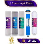 Nefa Açık Kasa Su Arıtma ve Ihlas Aura Cebilion -Compact Model- Uyumlu 5'li Filtre Seti