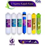 Nefa Tüm Kapalı Kasalar ve Ihlas (Silver, Plus, Platinum ) Su Arıtma 7'li Filtre Seti, 80 Gpd Membran