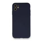 Nefertiya iPhone 12 Nano İçi Kadife Lacivert Silikon Kılıf