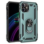 Nefertiya iPhone 12 Sofya Yüzüklü Yeşil Silikon Kapak Kılıf