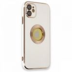 Nefertiya iPhone 12 Store Beyaz Silikon Kılıf