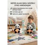 Nefes Alan Işıklı Ve Müzikli Panda Uyku Arkadaşım Ritmik Hareketli 30 Cm Oyuncak Peluş Hayvan