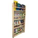 Nefes Design Ahşap Montessori Eğitici Çocuk Odası Kitaplık Rafı Duvara Monte 4 Bölmeli - Ahşap Rengi