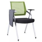 Nefes örgü eğitim koltuğu kol dayama ve yazma pedi katlanır konferans resepsiyon sandalye taşınabilir yeşil ofis mobilyaları boyutu 49x59x87cm