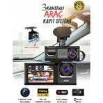 Neffo 3 Kameralı Araç KAMERASI(2025) Wifi / App /1080P Fhd/ 170° Ultra Geniş Açı/gece Görüş/ G-Sensörü