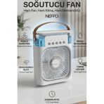 NEFFO 600 ml Su Tanklı Buharlı Serinletici Fan | Taşınabilir Mini Klima Fanı | LED Işıklı Hava Soğutucu Vantilatör