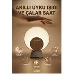 NEFFO Ay Işığı Gece Lambası Kablosuz Şarj Ses Akıllı Ev Çalar Saat Bluetooth Küçük Hoparlör