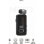 Neffo Bluetooth Makaralı Kulaklık | 12 Saat Konuşma | Dijital Ekran | Titreşimli | Yüksek Kalite Ses - Siyah