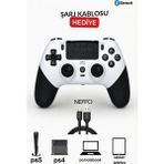Neffo Bluetooth Oyun Kolu Ps4 Ps5 ve Pc Uyumlu Wireless Kablosuz Oyun Kolu Joystick - Çok Renkli