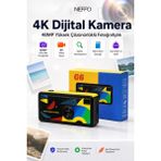 Neffo G6 4K Dijital Kamera 48MP Yüksek Çözünürlüklü Fotoğraf Makinesi Dijital Zoom Hafıza Kartı Destekli Taşınabilir Kompakt Kamera