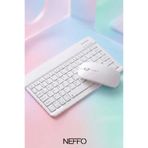 NEFFO Kablosuz Bluetooth Klavye Mouse Seti – Şarj Edilebilir