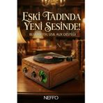 NEFFO Retro Nostaljik Ahşap Pikap & Bluetooth Hoparlör – Plak Çalar Görünümlü Radyo