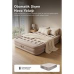 Neffo Şişme Yatak Kendinden Elektrikli Pompalı Çift Kişilik Yatak 152X198X40 cm - Bej