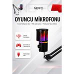NEFFO Yayıncı Oyuncu Mikrofonu RGB USB Tak Çalıştır Podcast Oyuncu Mikrofonu