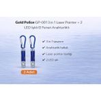 Negok Gold Police GP-001 3 In 1 Laser Pointer + 2 LED Işıklı El Feneri Anahtarlıklı 2 Adet