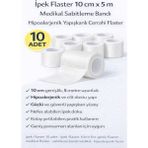 Negok Ipek Flaster 10 cm x 5 M 10 Adet Medikal Sabitleme Bandı Hipoalerjenik Yapışkanlı Cerrahi Flaster
