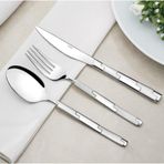 Nehir 12 Adet Londra Model Satenli Yemek Kaşık 304 Kalite 3 mm Gümüş