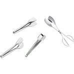 Nehir 4'Lü Çelik Maşa Seti (Pasta Maşa+Izgara Maşa 33Cm+Makas Maşa+Makarna Maşa)
