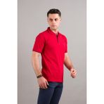 Nehir By Faruk Ülker Polo Yaka Çıt Çıtlı Lacost Kumaş Pamuklu Erkek T-Shirt - Kırmızı