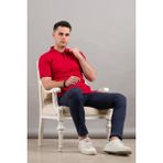 Nehir By Faruk Ülker Polo Yaka Çıt Çıtlı Lacost Kumaş Pamuklu Erkek T-Shirt - XL - Kırmızı