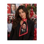 nehir eşarp Atatürk Türk Bayrağı Desen Halkadan Geçirmeli Boyun Kravat Fular 175x13 Cm
