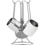 Nehir Modern 4 Parça Standlı Paslanmaz Çelik Cezve Seti