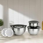 Nehir paslanmaz çelik 9 parça karıştırma kabı - rendeli karıştırma saklama kabı seti