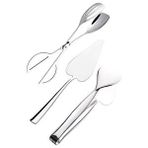 Nehir Servis Maşası - Makas Maşa - Spatula Seti 3 Parça Gümüş