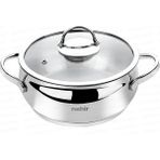 Nehir Silver 16 cm Derin Tencere - Paslanmaz Çelik Tencere - Gri