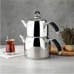 Nehir Siyah Modern Maxi Çelik Çaydanlık Takımı Paslanmaz Çelik 2 - 2,99 L - 0