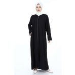 Nehir tekstil Kadın Düz Renk Fermuarlı Viskon Namaz Elbisesi