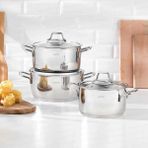 Nehir Trend Silver 6 Parça Tencere Seti