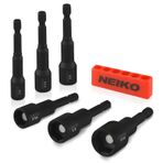 Neiko 10190A manyetik lokma anahtar ucu seti, 6 parça, SAE | 1/4 inç ila 9/16 inç | 2-9/16 inç uzunluk | Cr-V